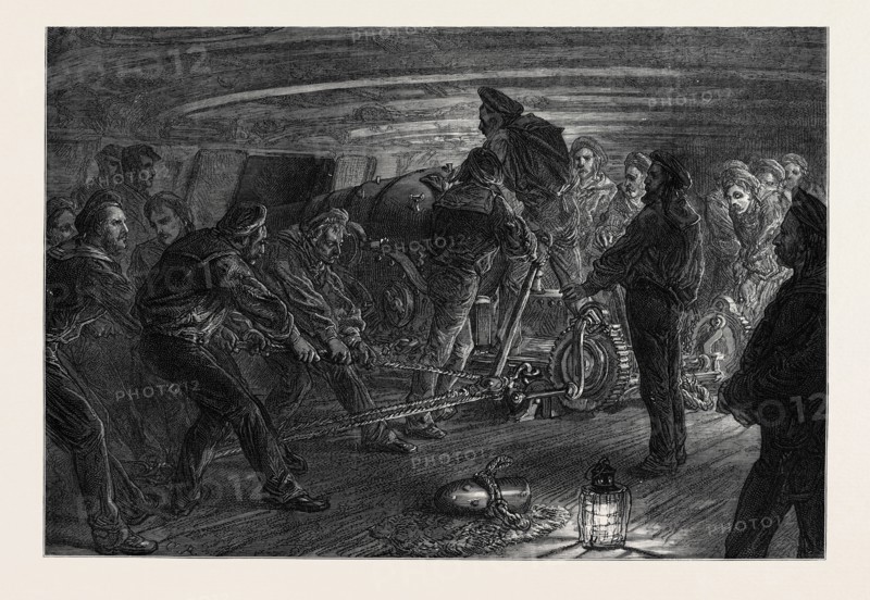 THE ROYAL NAVAL ARTILLERY VOLUNTEERS AT EXERCISE, 1873