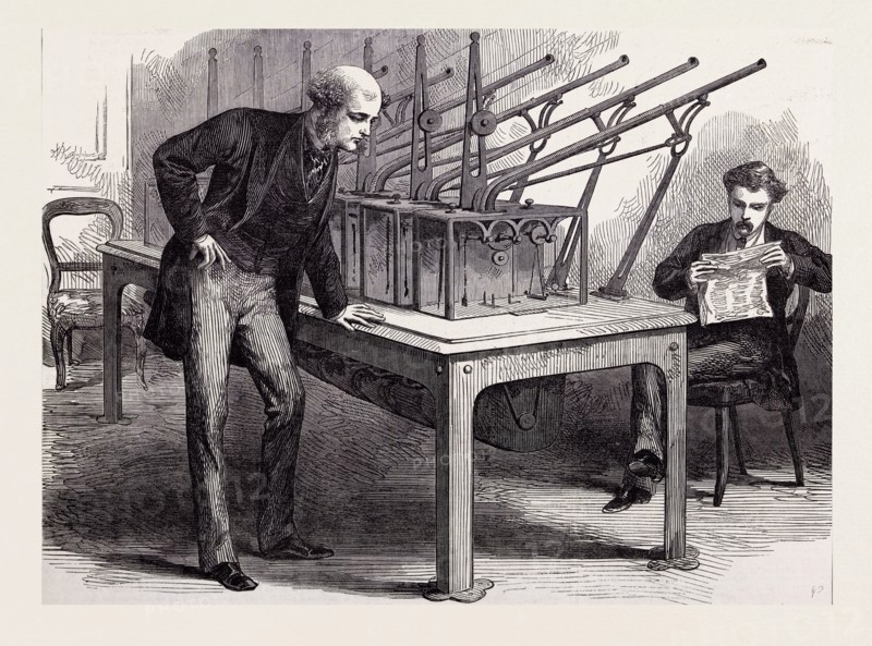 SKETCHES IN THE BANK OF ENGLAND: MACHINE FOR WEIGHING GOLD, 1873