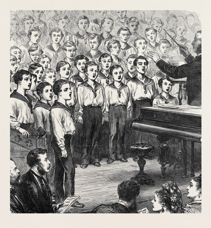 CONCERT OF BOYS IN THE MARS TRAINING SHIP DUNDEE, FOR THE WIDOW AND CHILDREN OF THE MATE OF THE NORTHFLEET, 1873