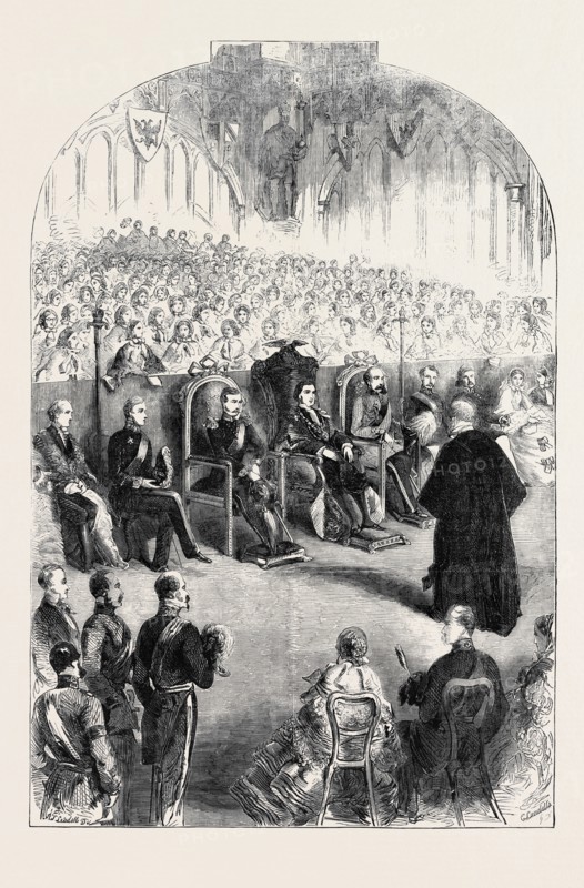 PRESENTATION OF THE FREEDOM OF THE CITY OF LONDON TO PRINCE FREDERICK WILLIAM OF PRUSSIA, IN THE GUILDHALL: THE CHAMBERLAIN READING THE ADDRESS, JULY 25, 1857