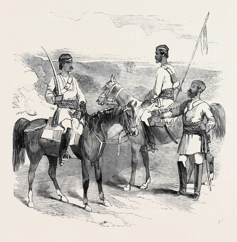 THE MUTINY IN INDIA: IRREGULAR CAVALRY OF THE BENGAL ARMY, SKETCHED BY CAPTAIN G.F. ATKINSON, BENGAL ENGINEERS