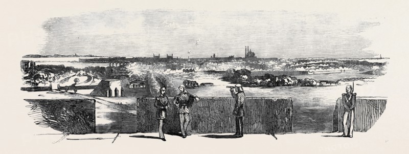 THE MUTINY IN INDIA: DELHI, FROM THE FLAGSTAFF TOWER, LOOKING SOUTH EAST