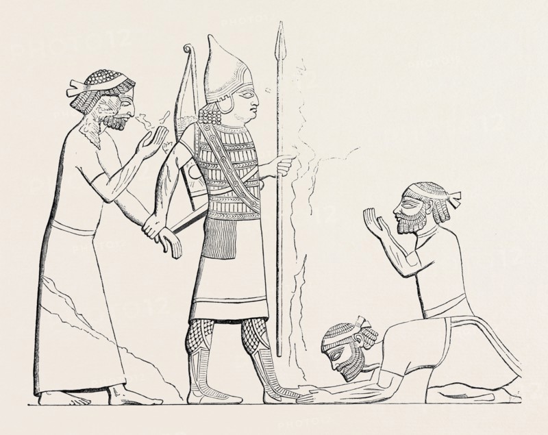 ASSYRIAN CHIEF WITH SUSIAN CAPTIVE AND SUSIAN SUPPLICANTS