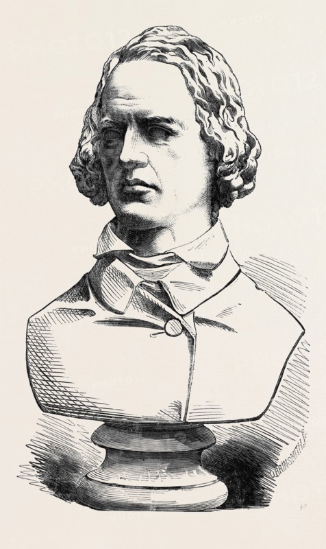 "ALFRED TENNYSON, THE POET LAUREATE" BUST IN MARBLE, BY T. WOOLNER