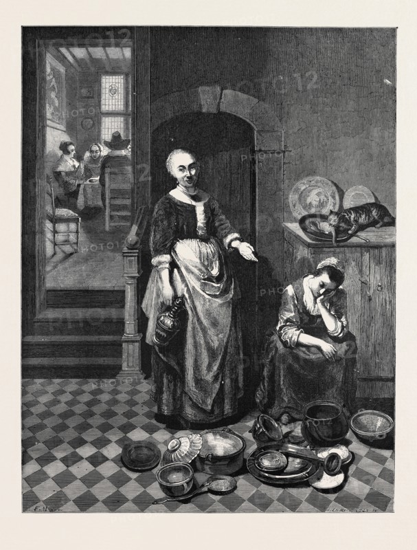 "THE IDLE SERVANT" IN THE NATIONAL GALLERY, PAINTED BY NICOLAS MAES