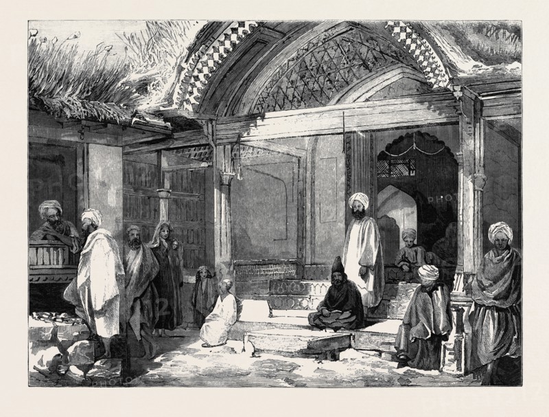 ENTRANCE TO A MOSQUE, ISLAMABAD, CASHMERE, FROM A DRAWING BY MR. W. CARPENTER, JUN.