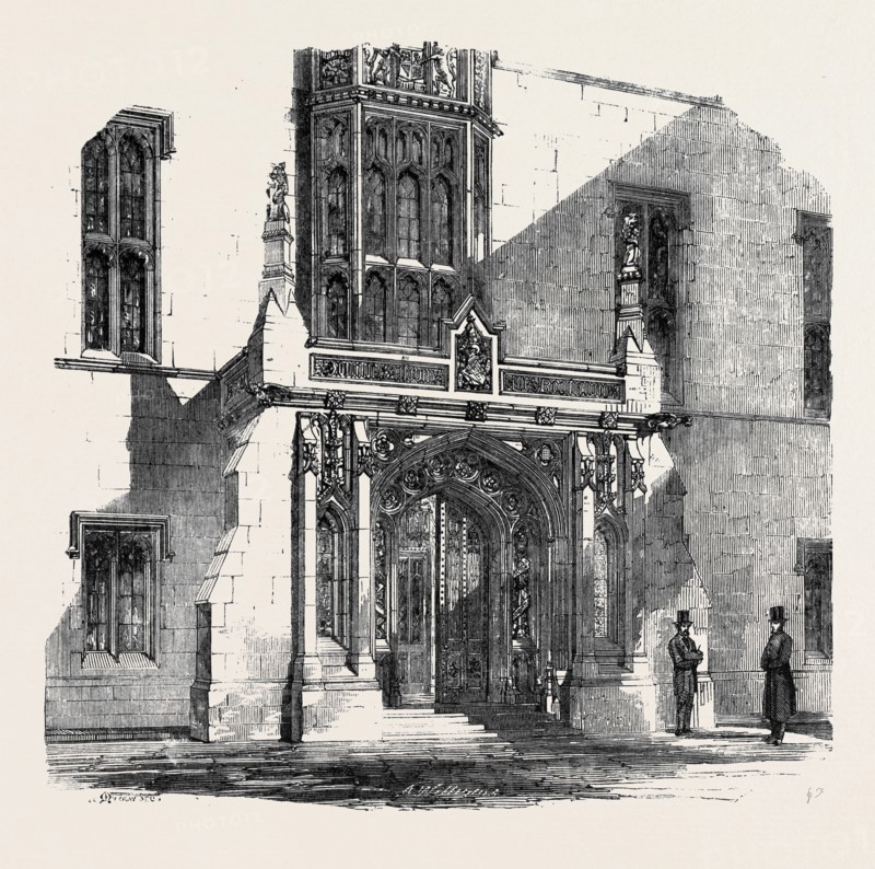 THE NEW HOUSES OF PARLIAMENT, THE PORCH AT THE SPEAKER'S RESIDENCE