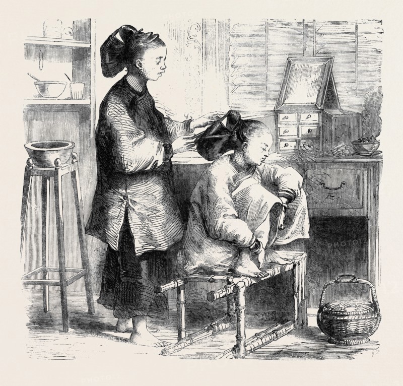 FIXING HAIR A LA TEAPOT, CHINA