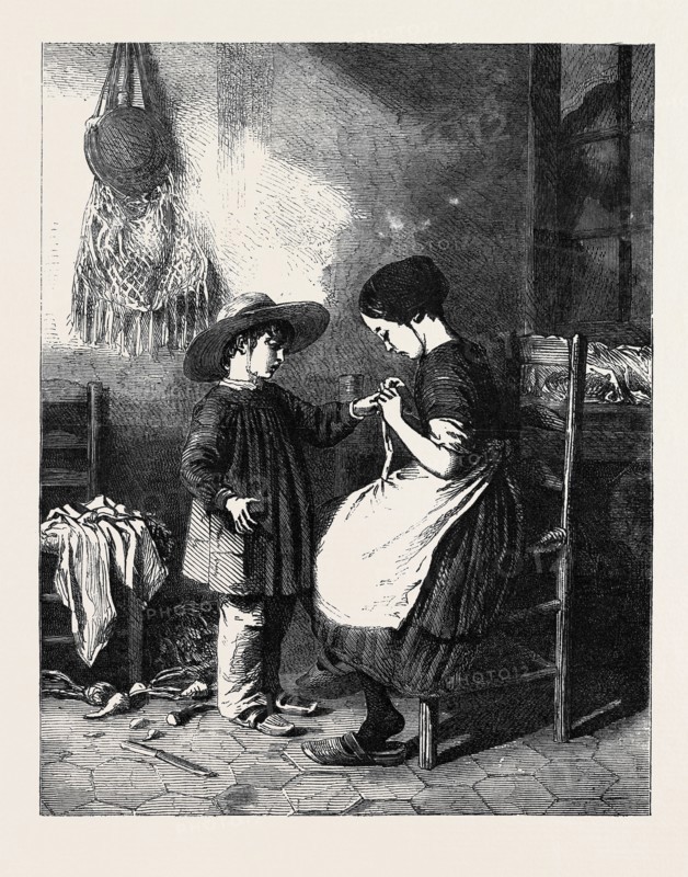 "THE CUT FINGER" BY EDOUARD FRERE, IN THE FRENCH EXHIBITION