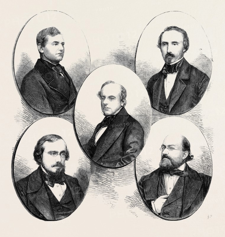 IL DUCA CASTROMEDIANO CABALLENO, SILVIO SPAVENTA, BARON CARLO POERIO, CESERE BRAICO, AVVOCATA PICA; NEAPOLITAN EXILES, FROM PHOTOGRAPHS BY MAYALL