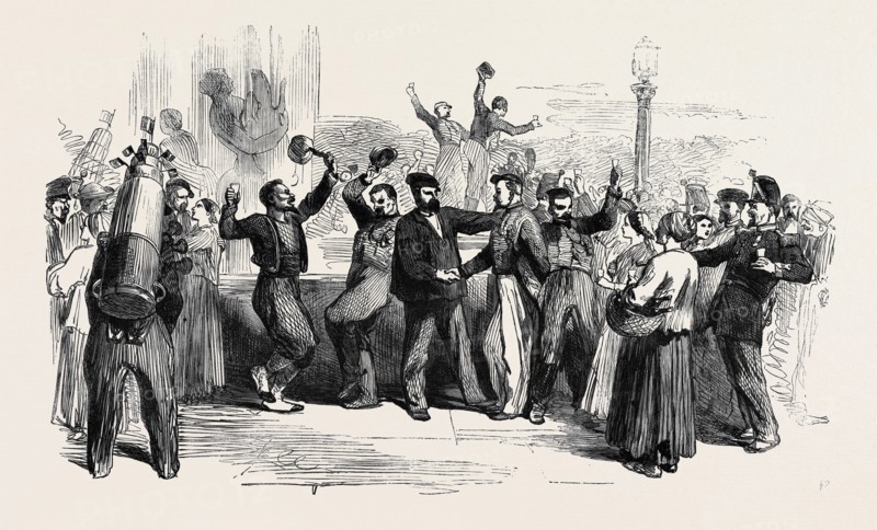THE WAR IN ITALY, A SKETCH IN THE PLACE DE LA CONCORDE, PARIS, ON THE PROCLAMATION DAY