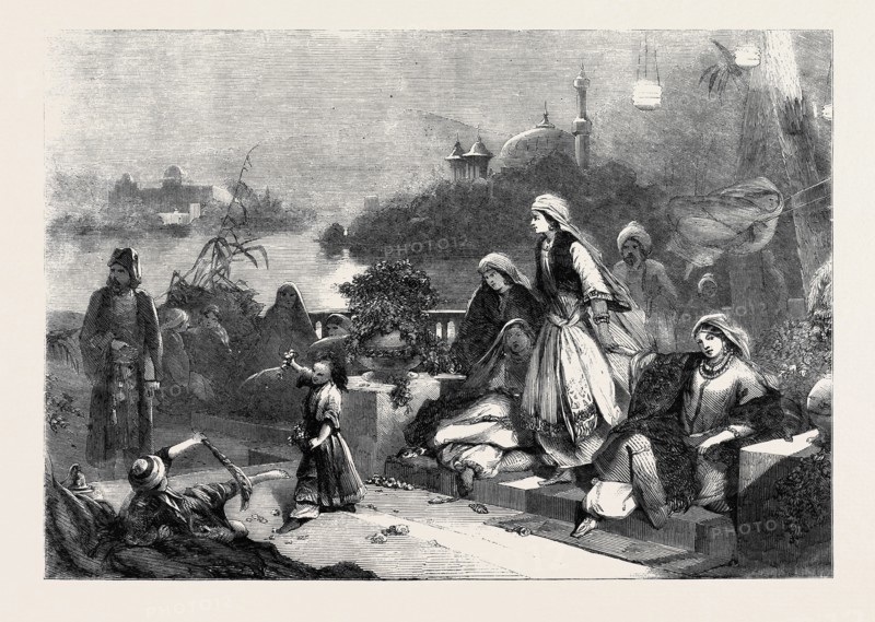 "THE FEAST OF ROSES" PAINTED BY H. TIDEY, IN THE EXHIBITION OF THE NEW SOCIETY OF PAINTERS IN WATER COLOURS