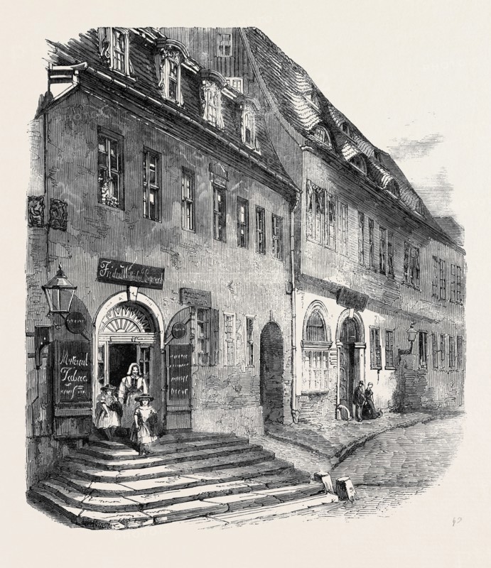 BIRTHPLACE OF HANDEL, AT HALLE, SAXONY, FROM A PHOTOGRAPH BY MR. C. KLINGEMANN