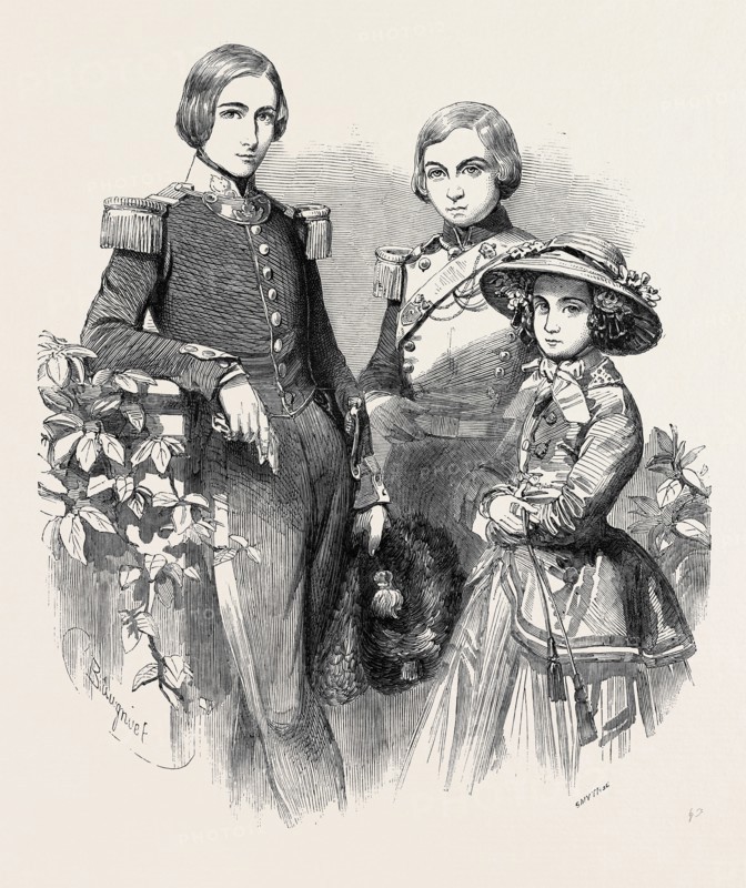 THE ROYAL CHILDREN OF BELGIUM, DRAWN BY BAUGNIET, DUKE OF BRABANT, COUNT OF FLANDERS, PRINCESS CHARLOTTE