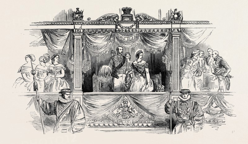 THE QUEEN'S STATE VISIT TO HER MAJESTY'S THEATRE, THE ROYAL BOX