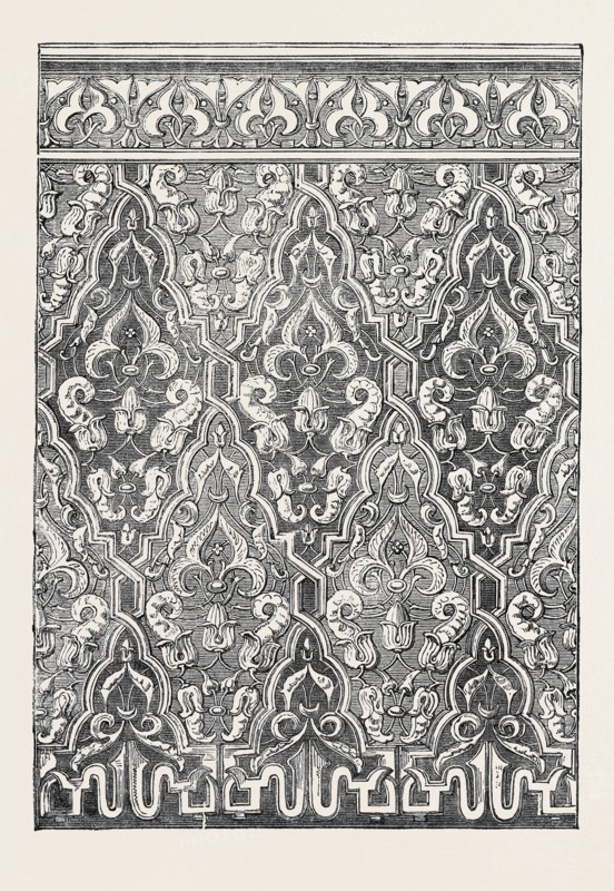 STAMPED LEATHER HANGINGS, BY LEAKE, THE GREAT EXHIBITION