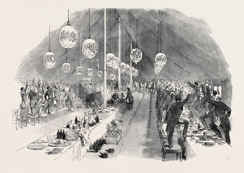 GRAND MASONIC BANQUET, AT RUGBY, TO GENERAL SIR CHARLES NAPIER, G.C.B., DRINKING THE GENERAL'S HEALTH