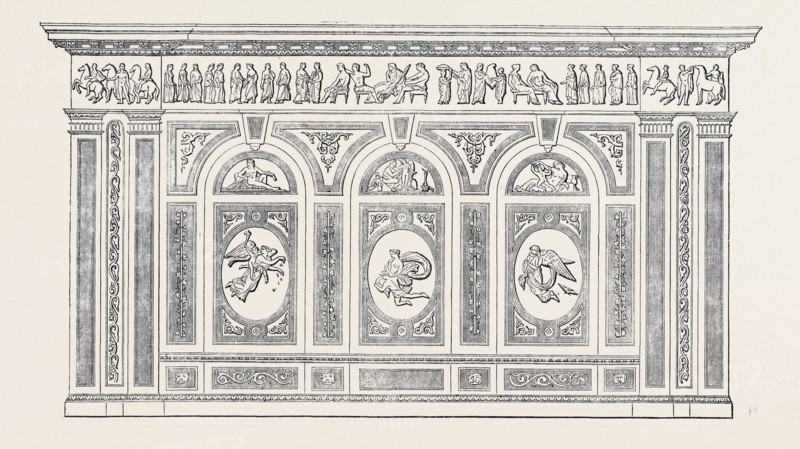 WALL DECORATION IN MARTIN'S CEMENT, BY STEVENS AND SON