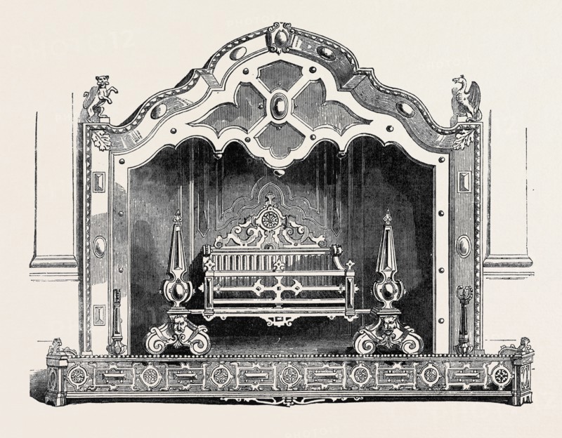 ELIZABETHAN FIRE PLACE, BY PEIRCE, JERMYN-STREET, GREAT EXHIBITION