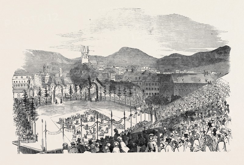 THE CEREMONY IN THE MARKETPLACE OF VEVEY, LA FETE DES VIGNERONS, AT VEVEY
