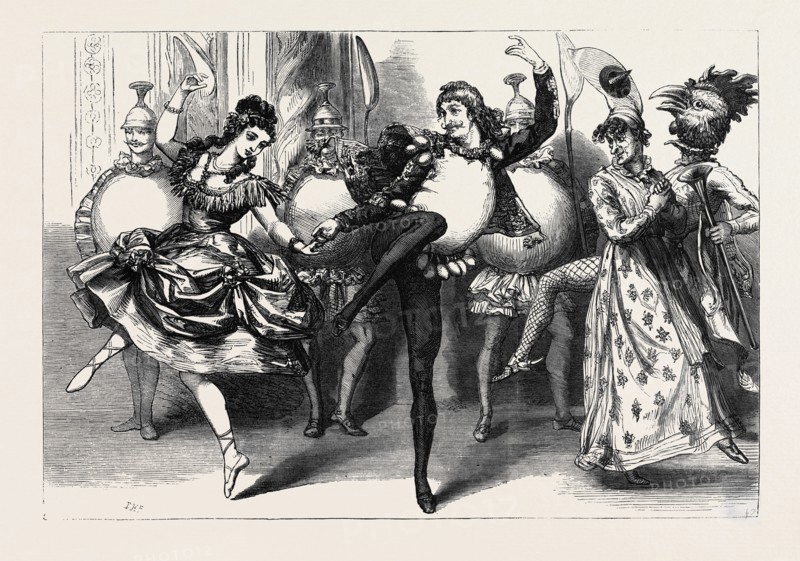 CHRISTMAS PANTOMIMES AND EXTRAVAGANZAS: "HARLEQUIN HUMPTY DUMPTY," AT THE LYCEUM THEATRE, LONDON, UK, 1869
