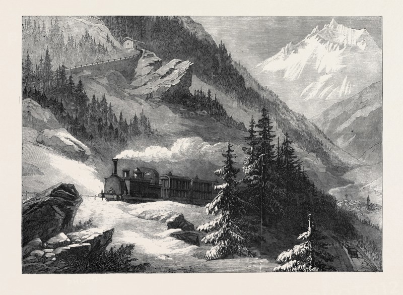 THE NEW OVERLAND ROUTE TO INDIA: MONT CENIS RAILWAY - ASCENT FROM LANSLEBOURG