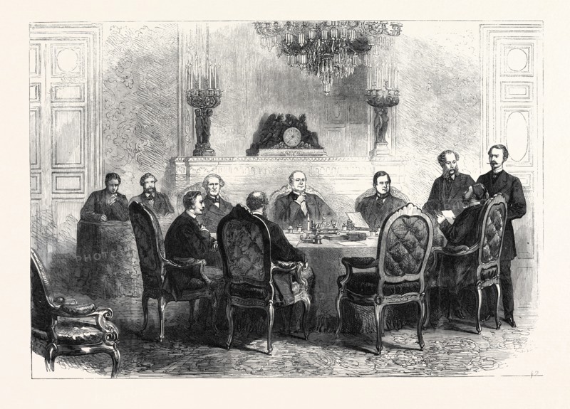SITTING OF THE CONFERENCE AT PARIS ON THE TURKISH AND GREEK QUESTION, 1869, FRANCE