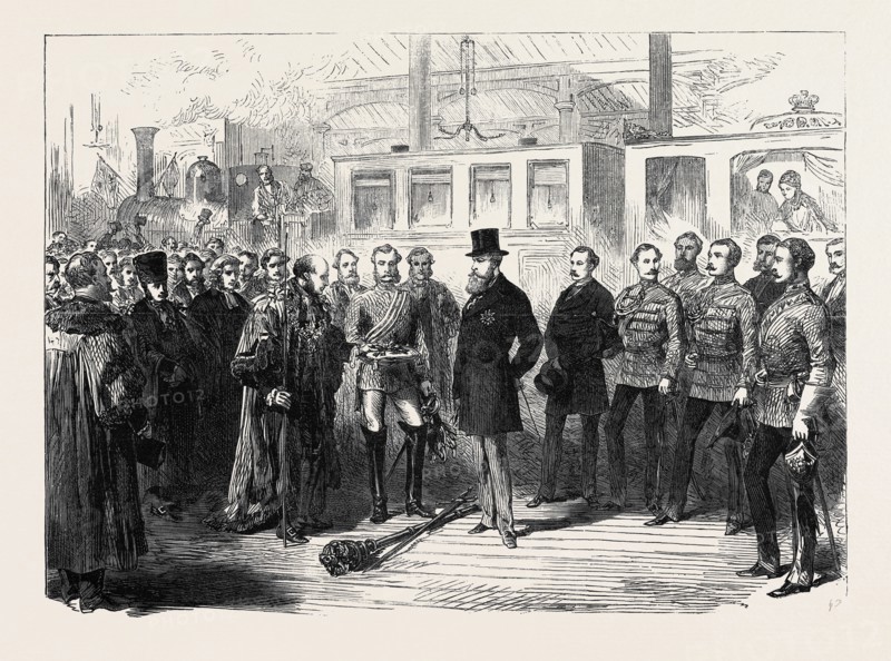 THE LORD MAYOR OF DUBLIN PRESENTING THE CITY KEYS TO THE RIGHT HON. EARL SPENCER, K.G. LORD LIEUTENANT OF IRELAND, 1869