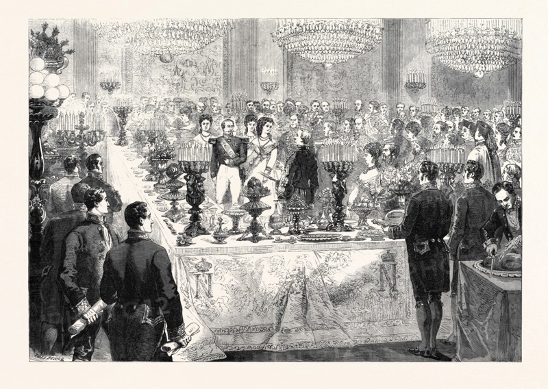 BALL SUPPER IN THE GALERIE DE DIANE, AT THE TUILERIES, PARIS, FRANCE, 1869