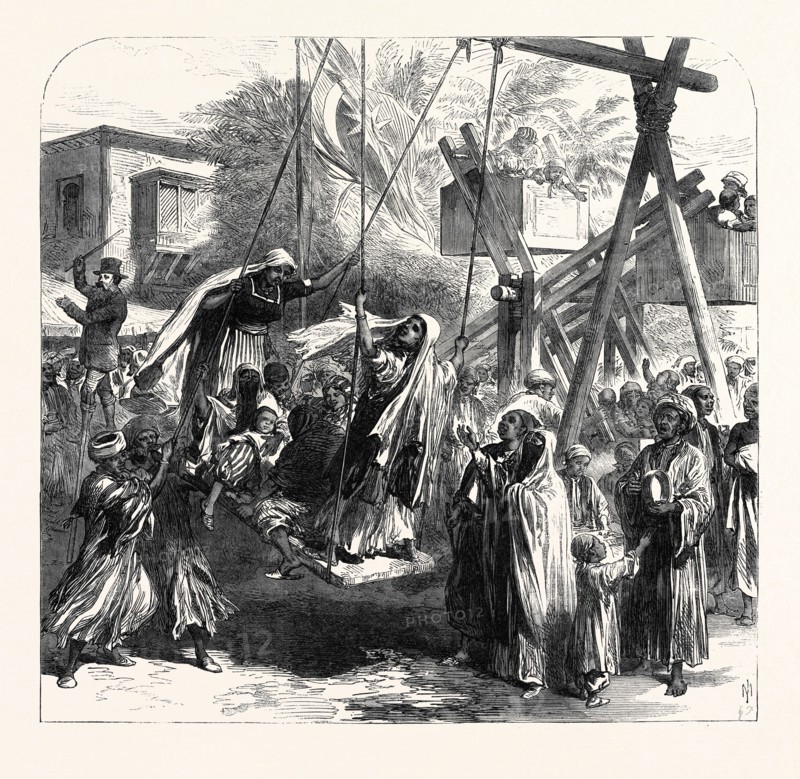 SCENE AT THE MOHAMMEDAN FESTIVAL OF THE  BAIRAM, AT ALEXANDRIA, EGYPT, 1869