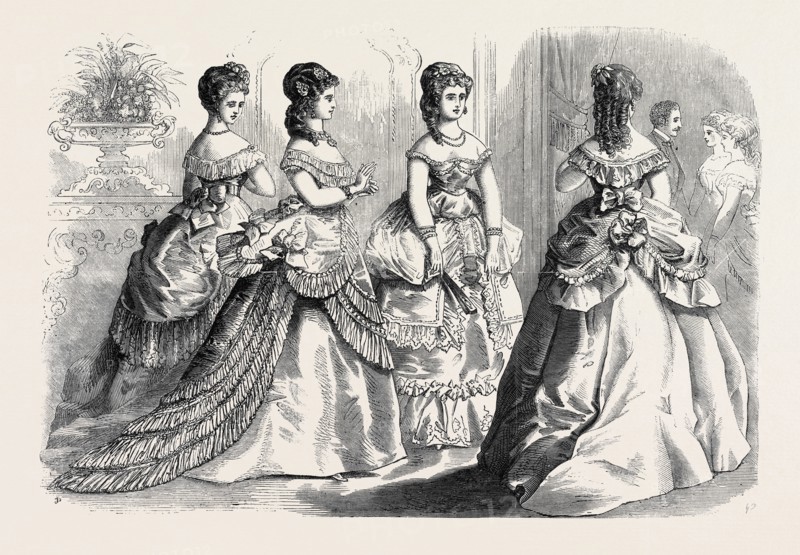 PARIS FASHIONS FOR JUNE, 1869, FRANCE