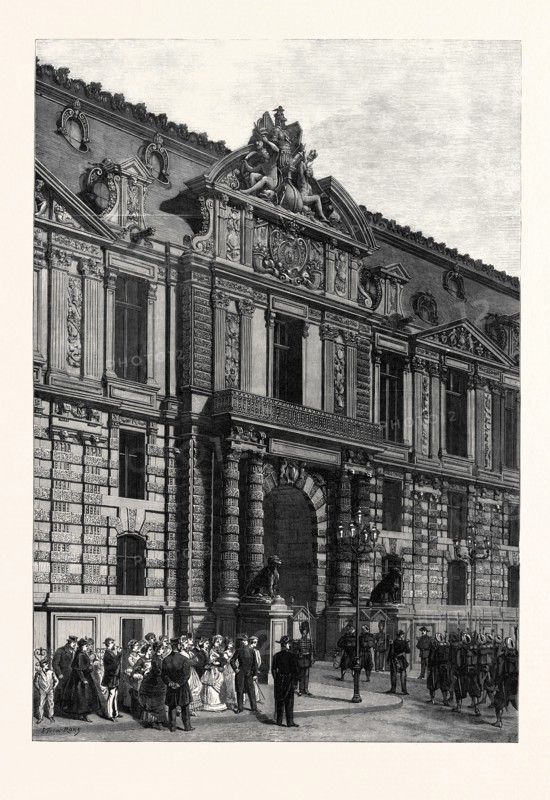 NEW BUILDINGS OF THE TUILERIES: THE EMPEROR'S GATEWAY, PARIS, FRANCE, 1869