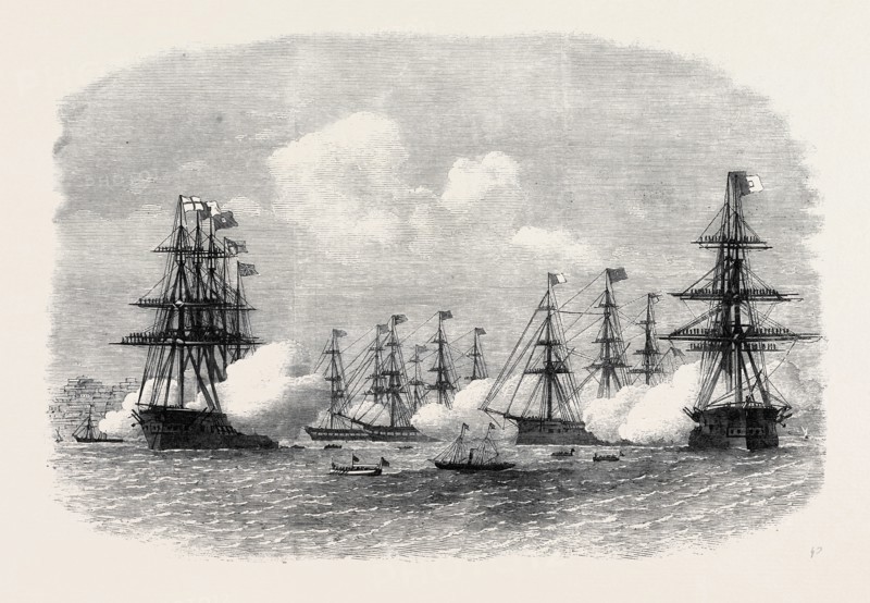 VISIT OF THE KING OF PORTUGAL TO THE ENGLISH CHANNEL FLEET AT LISBON, 1869