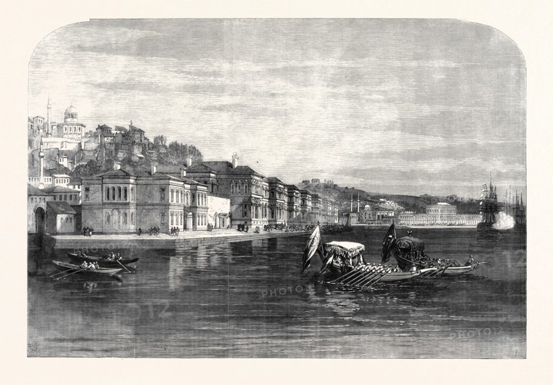 THE SALIH BAZAAR PALACE, CONSTANTINOPLE, LATELY OCCUPIED BY THE PRINCE AND PRINCESS OF WALES, 1869, ISTANBUL, TURKEY