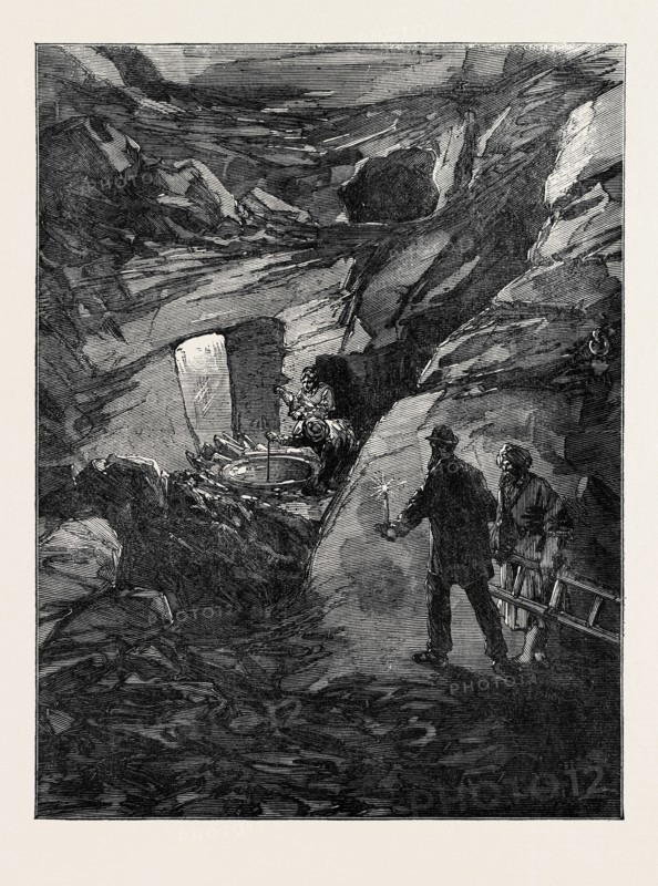 THE EXPLORATIONS AT JERUSALEM: ROCK-CUT TUNNEL NEAR THE FOUNTAIN OF THE VIRGIN, 1869