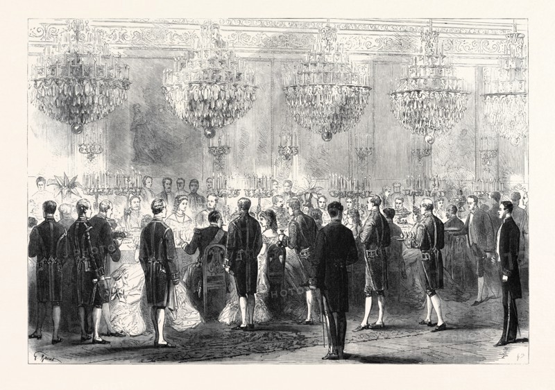 A STATE BANQUET AT THE TUILERIES, PARIS, FRANCE, 1869