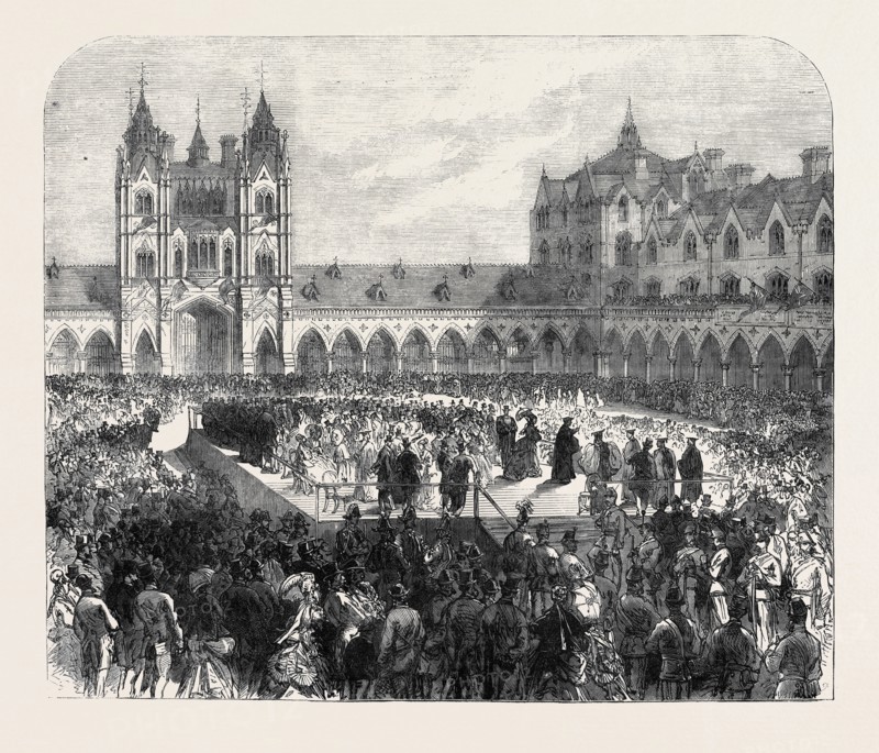 THE OPENING OF COLUMBIA MARKET, BUILT BY MISS BURDETT-COUTTS: THE ARCHBISHOP OF CANTERBURY SPEAKING, UK, 1869