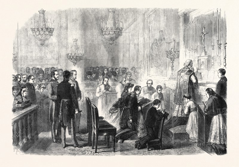 GRAND MASS IN THE CHAPEL OF THE TUILERIES, PARIS, FRANCE, 1869