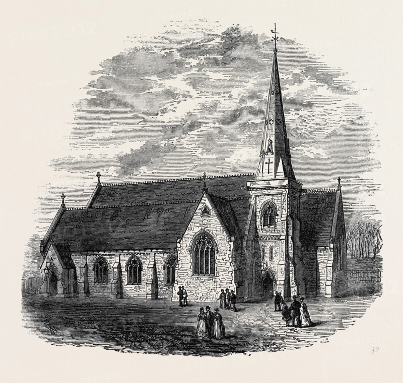 "A FRESH GALE, MOUNT ORGUEIL, JERSEY," BY E. HAYES, IN THE EXHIBITION OF THE SOCIETY OF BRITISH ARTISTS, SUFFOLK STREET, LONDON, 1869, UK