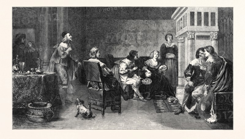 "THE RICH WIDOW," BY D.W. WYNFIELD, IN THE EXHIBITION OF THE ROYAL ACADEMY, 1869, UK