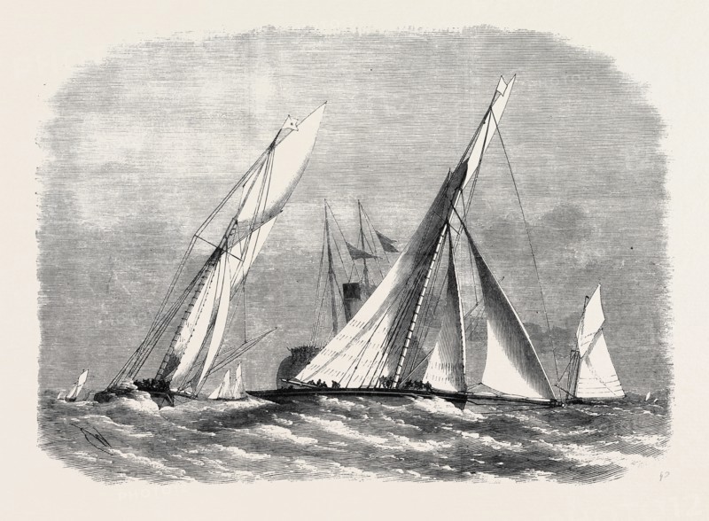 ROYAL LONDON YACHT CLUB MATCH, THE SPHINX AND VOLANTE ROUNDING AT SOUTHEND, 1869