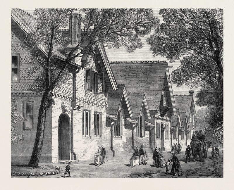 THE NEW ELEPHANT HOUSE IN THE ZOOLOGICAL SOCIETY'S GARDENS, REGENT'S PARK, LONDON, UK, 1869