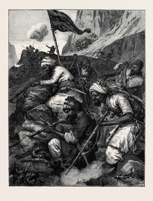 THE WAR IN AFGHANISTAN: AN AFGHAN SUNGHA, OR RIFLE PIT, 1880