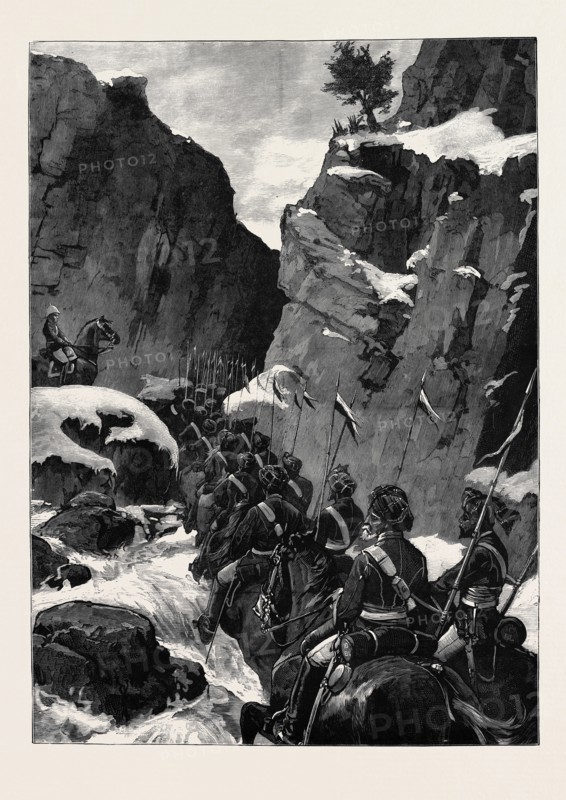 THE AFGHAN WAR: THE 10TH BENGAL LANCERS IN THE JUGDULLUK PASS, 1880