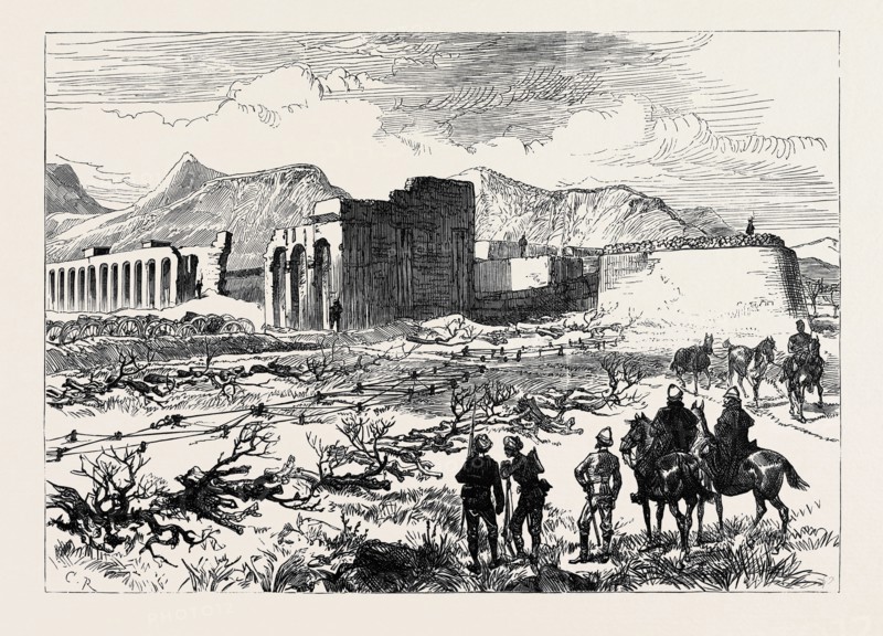 THE AFGHAN WAR: DEFENCE OF THE BRITISH POSITION AT SHERPORE, CABUL: NORTH END OF THE SHERPORE DEFENCES, 1880