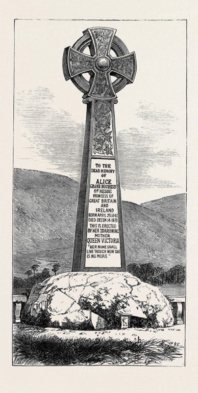 MEMORIAL CROSS OF PRINCESS ALICE AT BALMORAL, 1880