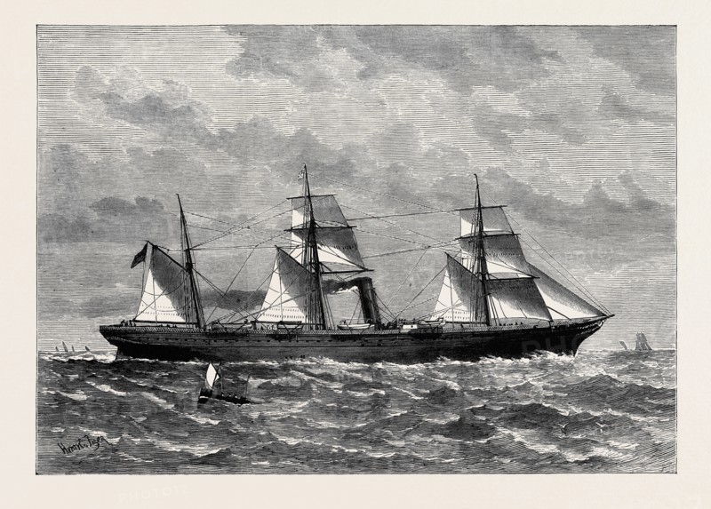 THE STEAMSHIP CHIMBORAZO, OF THE ORIENT LINE, FOR AUSTRALIA, 1880