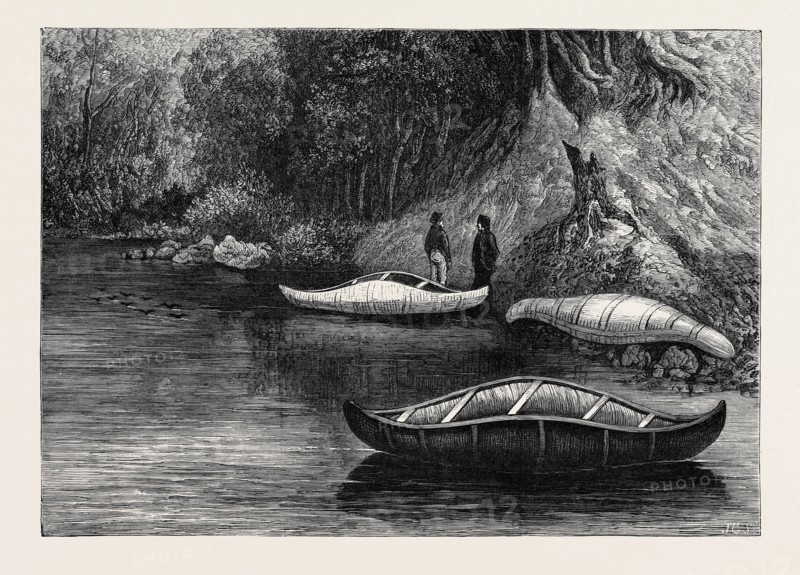 FISHING ON THE RISTIGOUCHE, IN CANADA: DRAWING BY PRINCESS LOUISE, IN THE EXHIBITION OF THE SOCIETY OF PAINTERS IN WATER COLOURS, 1880