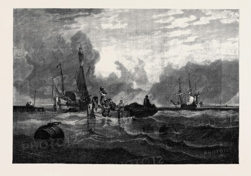 "PASSAGE BOAT ON THE SCHELDT." FROM THE PICTURE BY C. STANFIELD, R.A., IN THE SHEEPSHANKS COLLECTION, 1880, Schelde, L'escaut