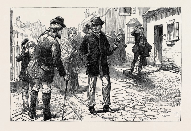 A SKETCH IN THE VILLAGE OF HAWARDEN, 1880